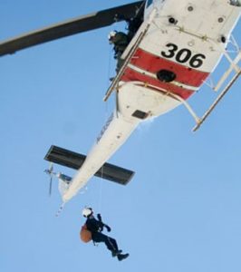 rescue team on helicopter