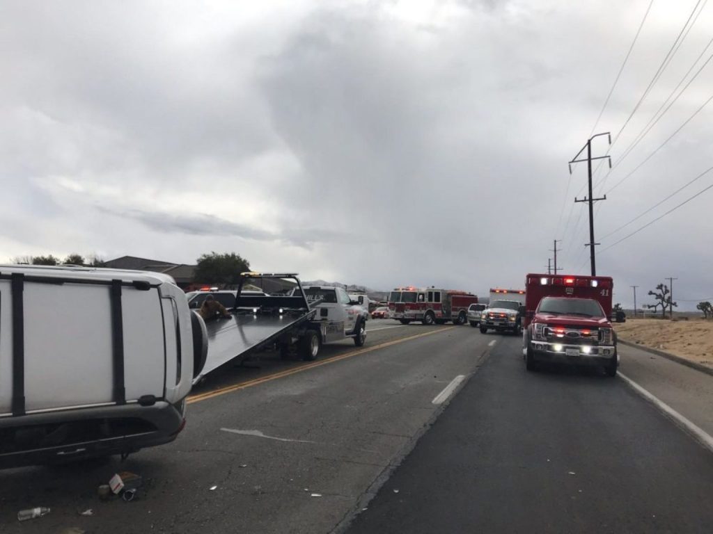 THREE PEOPLE INJURED IN TWO-VEHICLE, ROLL-OVER CRASH IN YUCCA VALLEY FRIDAY