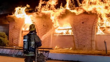 Crews Battle Commercial Fire At large Vacant San Bernardino Restaurant