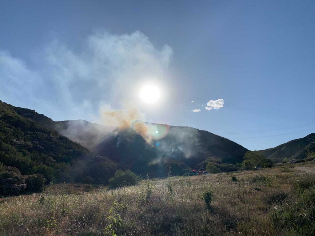 Crews tackle small brush fire in Sycamore Canyon near Cajon Pass