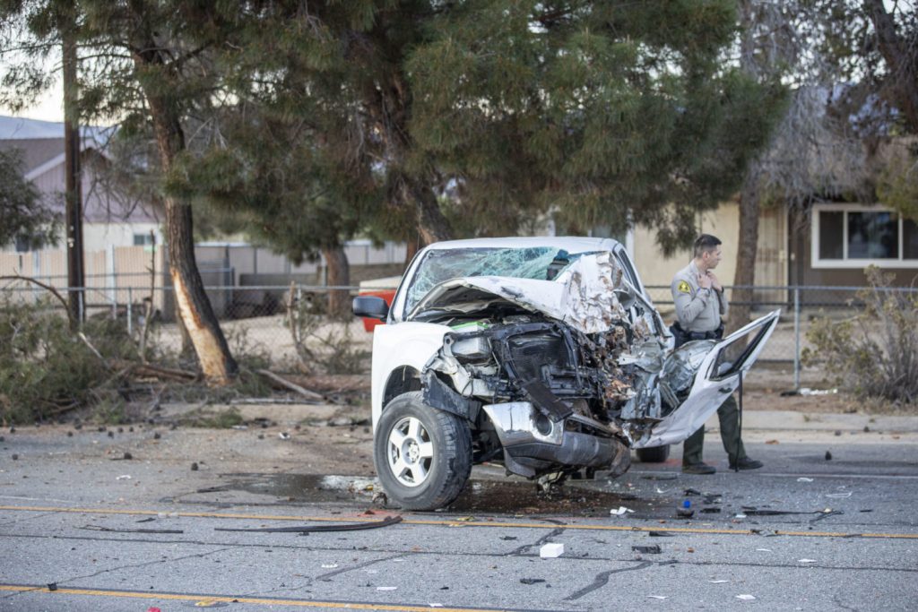 Driver ejected from truck after crashing into tree in Hesperia
