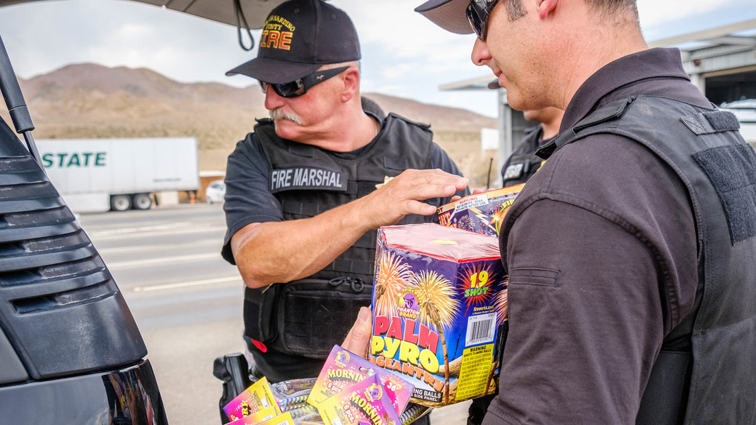 ofm removes fireworks from vehicle
