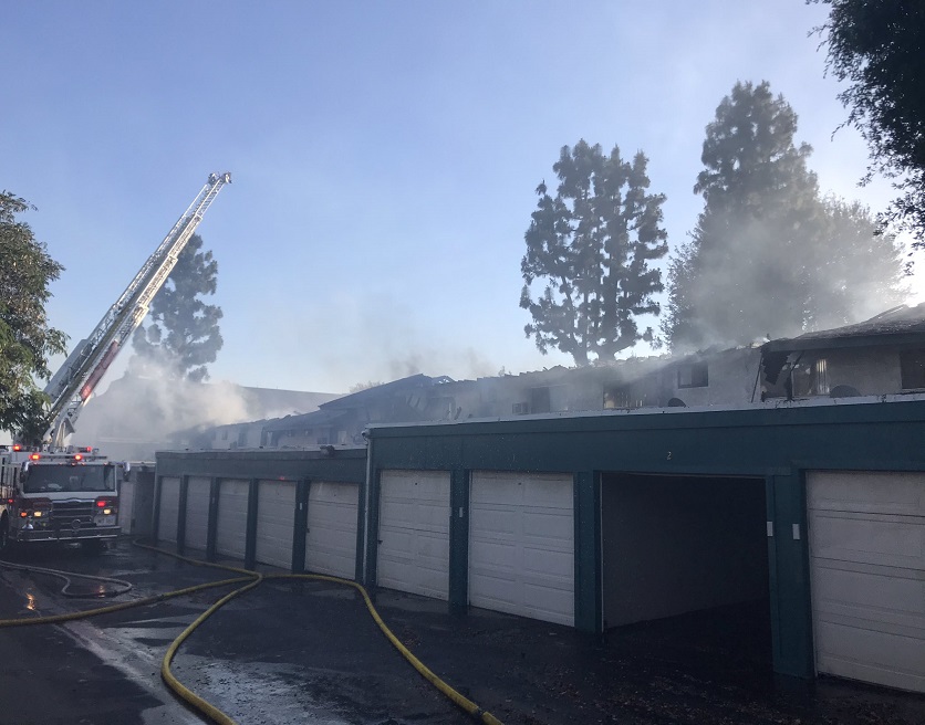 Three-Alarm Fire Damages 51 Units at Upland (CA) Apartment Complex, Firefighter Hospitalized