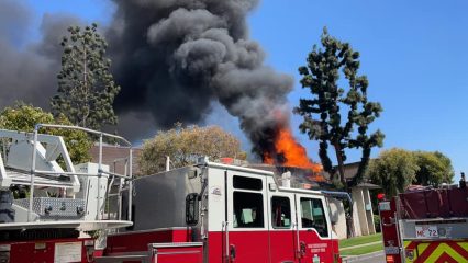 Upland Crews Battle Three Alarm Apartment Fire