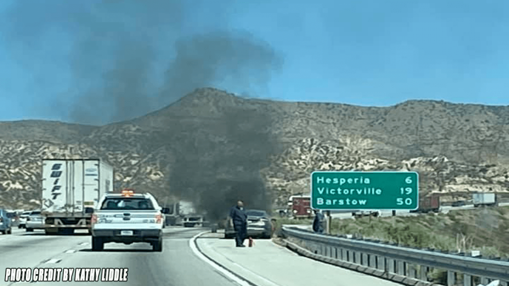 Driver Escapes Car Fire Northbound I-15 In The Cajon Pass