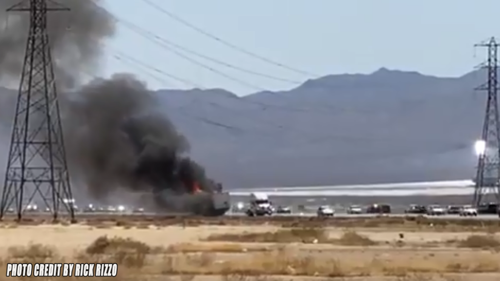 Big Rig Fire Closed Northbound Interstate 15 For Hours Just Before Primm NV