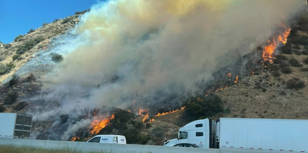 Fire crews battling brush fire in the Cajon Pass Tuesday