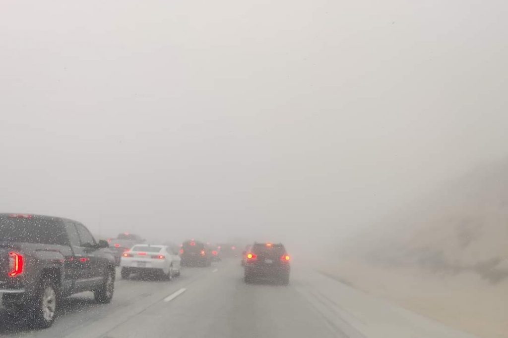Low Visibility In The Cajon Pass Caused A Small Pile-up This Morning