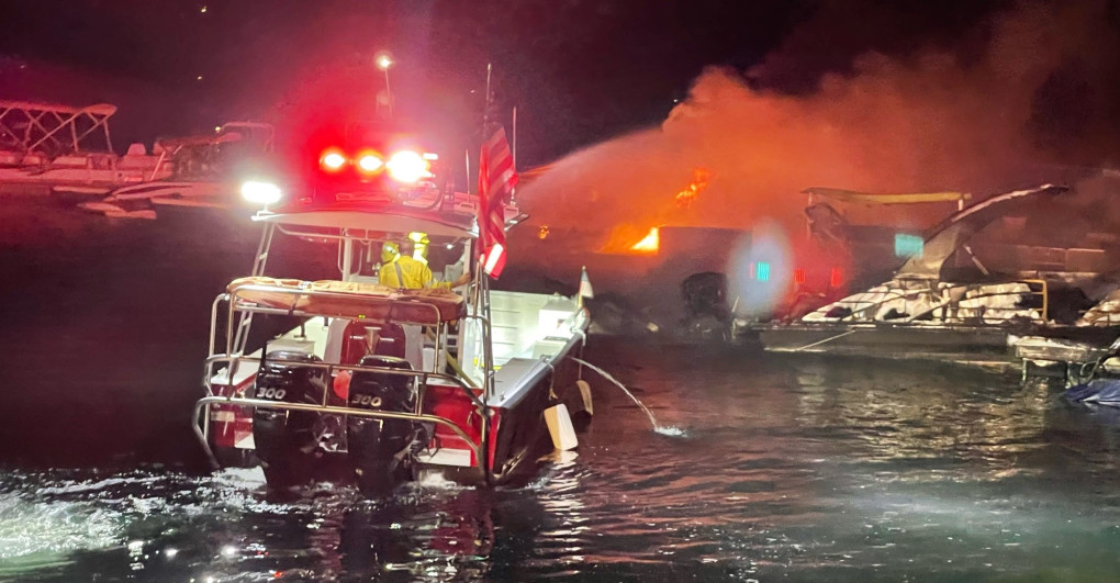 Boats near those that burned on Lake Arrowhead were vandalized and burglarized, officials say
