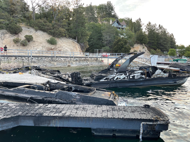 Fire That Caused $2 Million In Damage to Lake Arrowhead Boats, Docks Deemed Suspicious