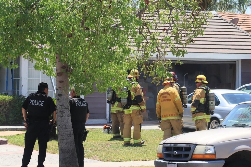 Firefighters extinguished a fire which erupted in Fontana on July 27. (Contributed photo by Gilbert Gonzalez)