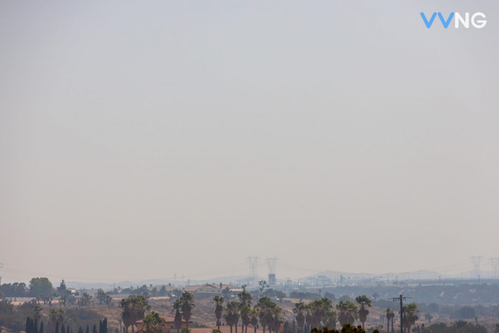 Poor air quality in the Victor Valley caused by smoke from California wildfires