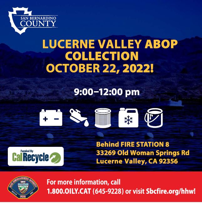 HHW LUCERNE VALLEY ABOP COLLECTION San Bernardino County Fire